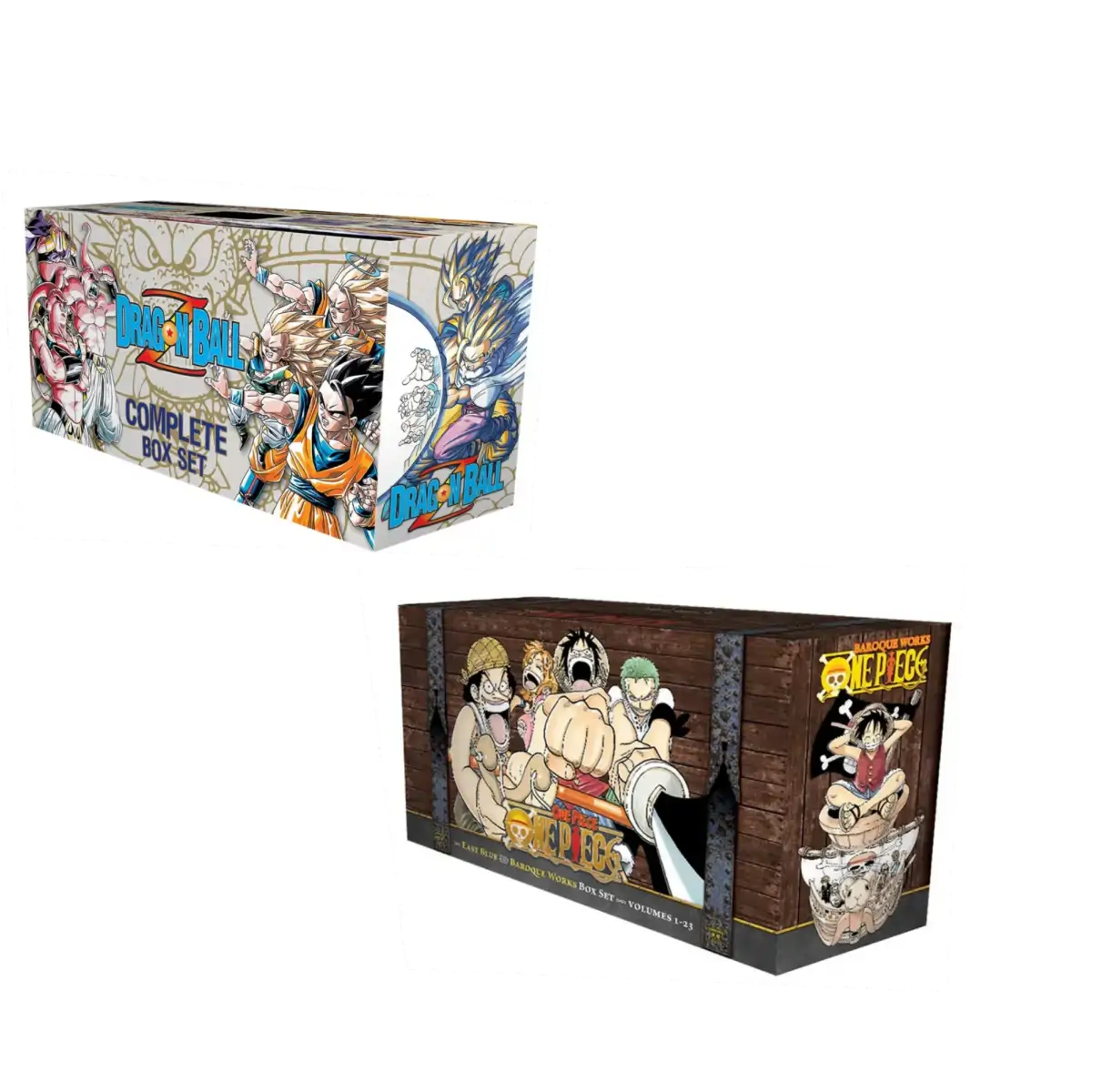 Combo of the Complete Box Set of Dragon Ball Z Complete Box Set and the Complete Box Set of One Piece Box Set: East Blue and Baroque Works, Volumes 1-23 - (PB)