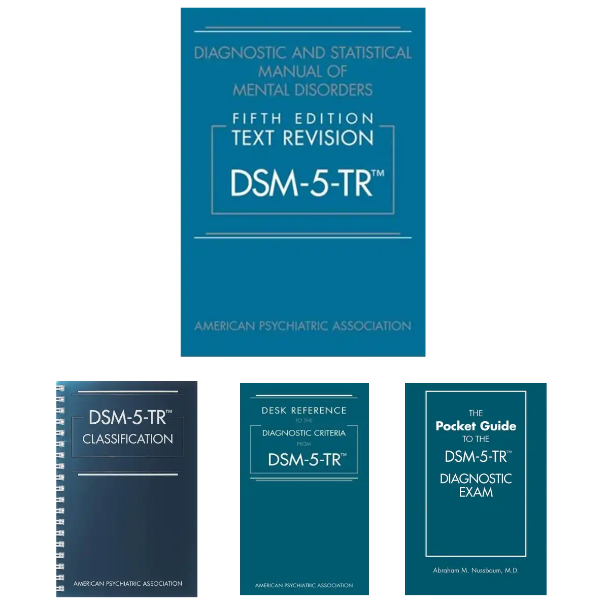 DSM-5-TR (5-Book Combo): Diagnostic and Statistical Manual of Mental Disorders + Desk Reference + Pocket Guide to Diagnostic Exam + Spiral-Bound Classification