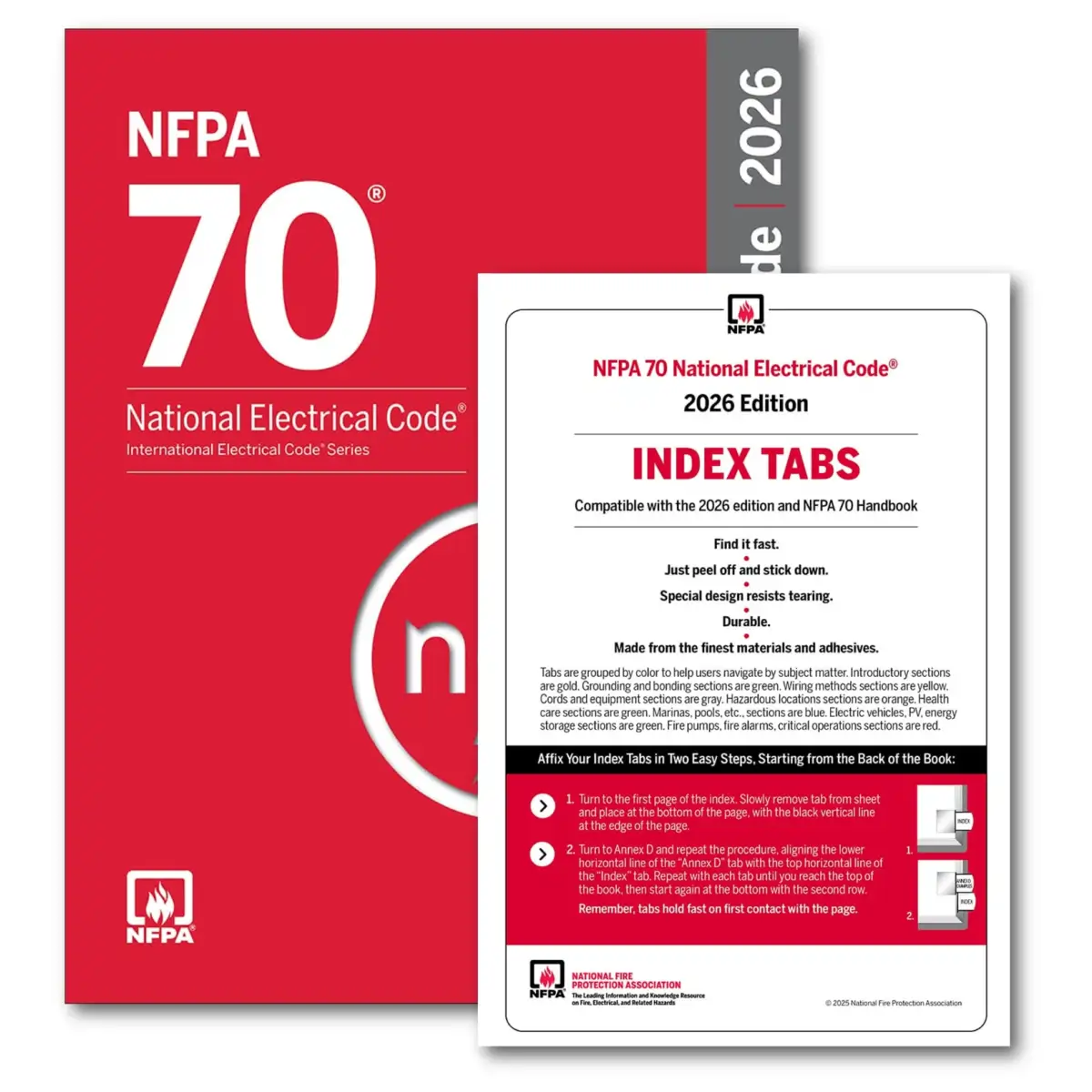 NFPA 70, National Electrical Code (NEC) 2026 with Professionally Tabbed-Color Coded - (PB)