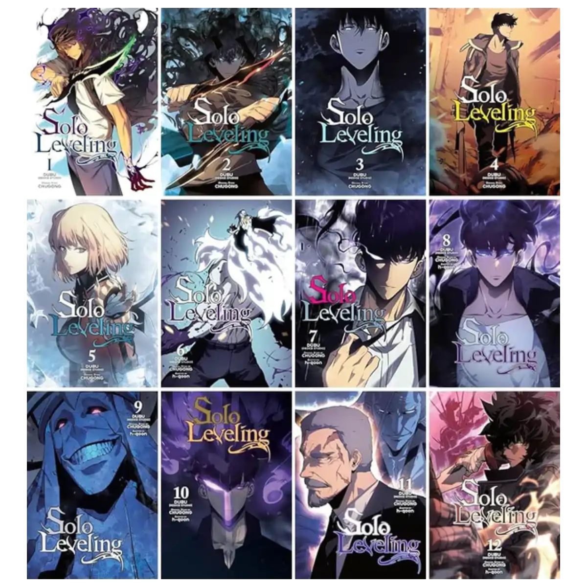 Solo Leveling Manga Series - Vol. 1 to 12 (12 Books Set Collection in Full Color) by Chugong - Paperback