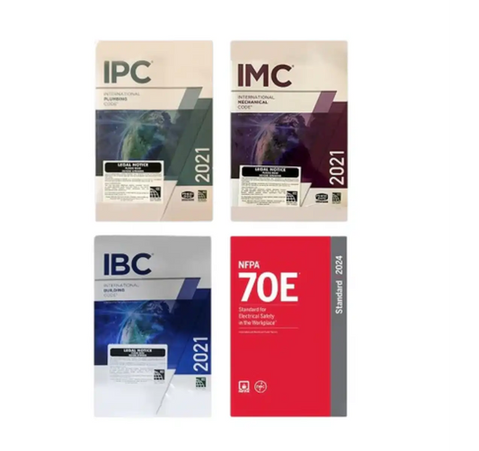 2021 Building Systems & Electrical Safety Code Set: IBC 2021, IMC 2021, IPC 2021 & NFPA 70E - (PB)
