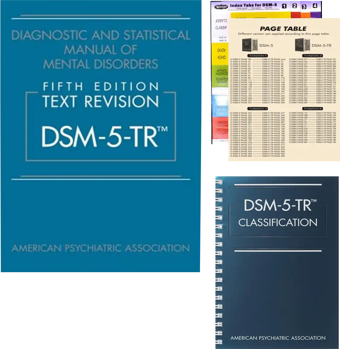 DSM-5-TR 5th Edition Set – Diagnostic and Statistical Manual of Mental Disorders + Spiral Classification + Page Table Mapping Insert - Paperback