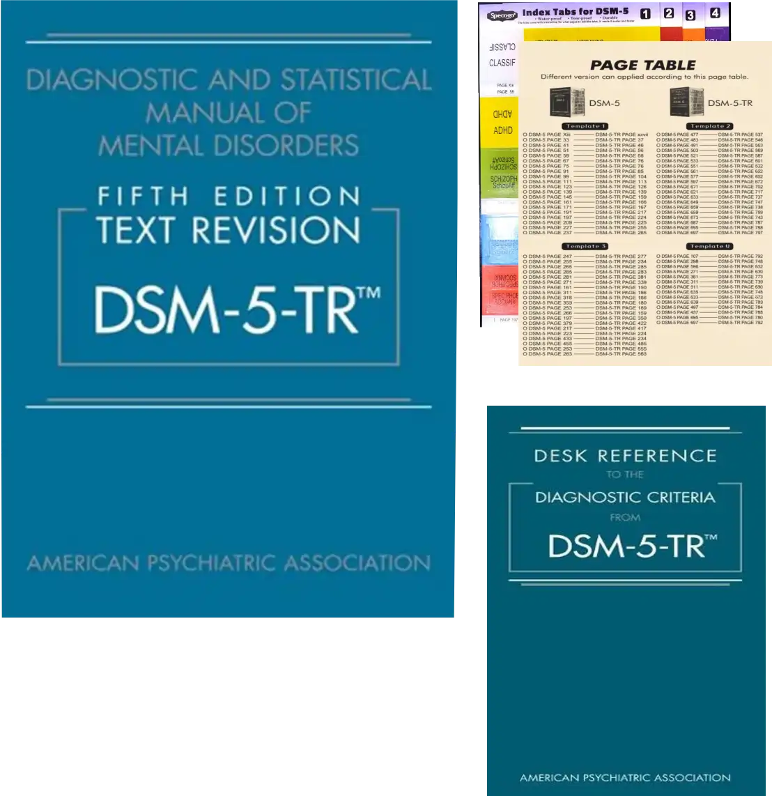 DSM-5-TR 5th Edition Set – Diagnostic and Statistical Manual of Mental Disorders + Desk Reference + Page Table Mapping Insert - Paperback