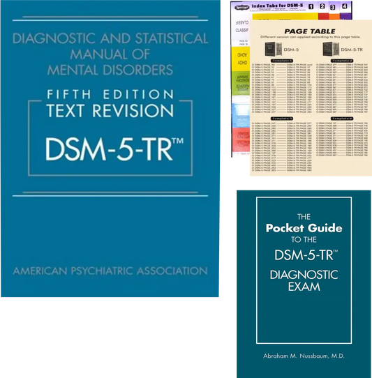 DSM-5-TR 5th Edition Set – Diagnostic and Statistical Manual of Mental Disorders + Pocket Guide + Page Table Mapping Insert - Paperback