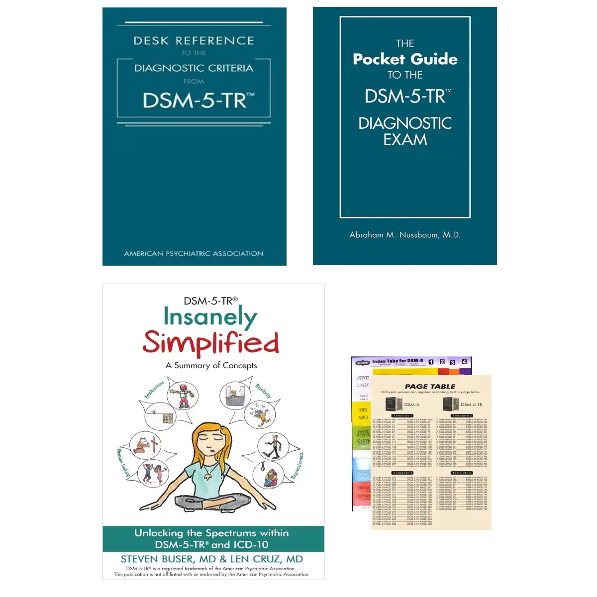 DSM-5-TR Clinician Toolkit – Insanely Simplified + Desk Reference + Pocket Exam Guide + Page Table Mapping Insert