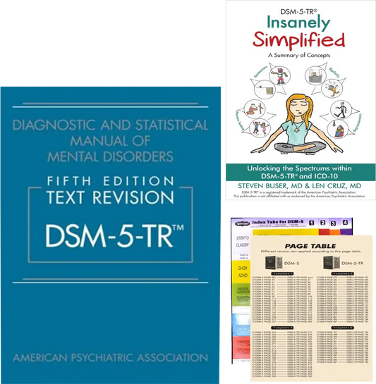 DSM-5-TR Quick Reference Bundle – Official APA DSM-5-TR-Hardcove + Simplified Guide + Color Tab