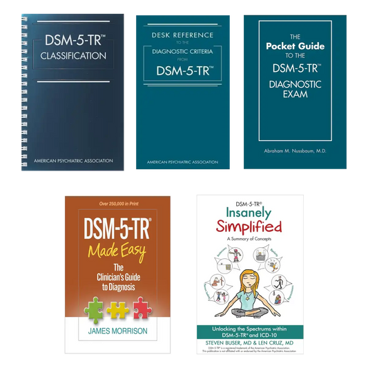 DSM-5-TR Complete Toolkit: APA Spiral Classification + Desk Reference + Diagnostic Exam Pocket Guide + Morrison Made Easy + Buser Insanely Simplified