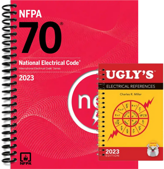 NFPA 70 National Electrical Code 2023 + Ugly’s Electrical References 2023 Edition – Official Spiral Bound Combo - ISBN: 9781455929375 + 9781284275919