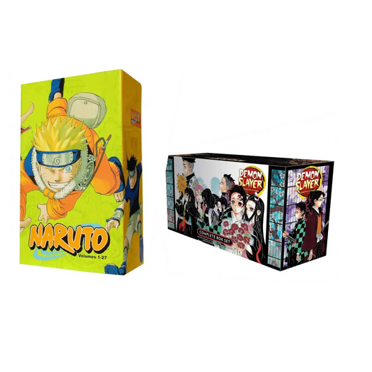 Combo of the Complete Box Set of Demon Slayer: Kimetsu no Yaiba and the Complete Box Set of Naruto Box Set - (PB)